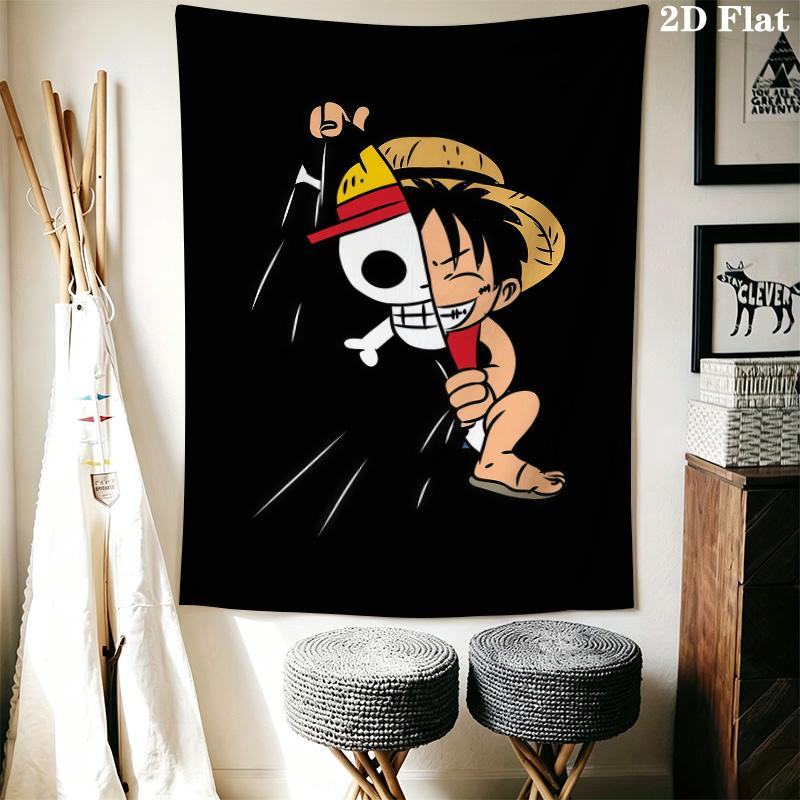 Тканевое панно с Манки Д. Луффи из One Piece Эстетичное настенное панно Печатный тканевый плед Декоративные панно для спальни гостиной Домашний декор