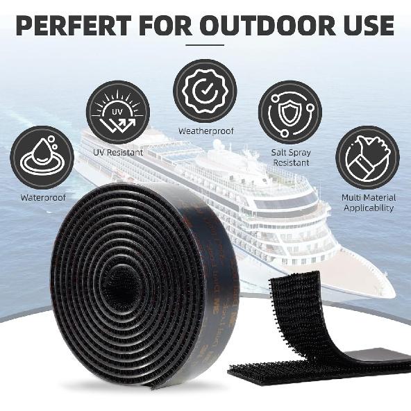 3M Dual Lock SJ3550 Reclosable Fastener 1/2''×3Ft Black Heavy Duty Mounting Tape Strong Adhesive with Interlocking Mushroom-Shaped Heads for Indoor