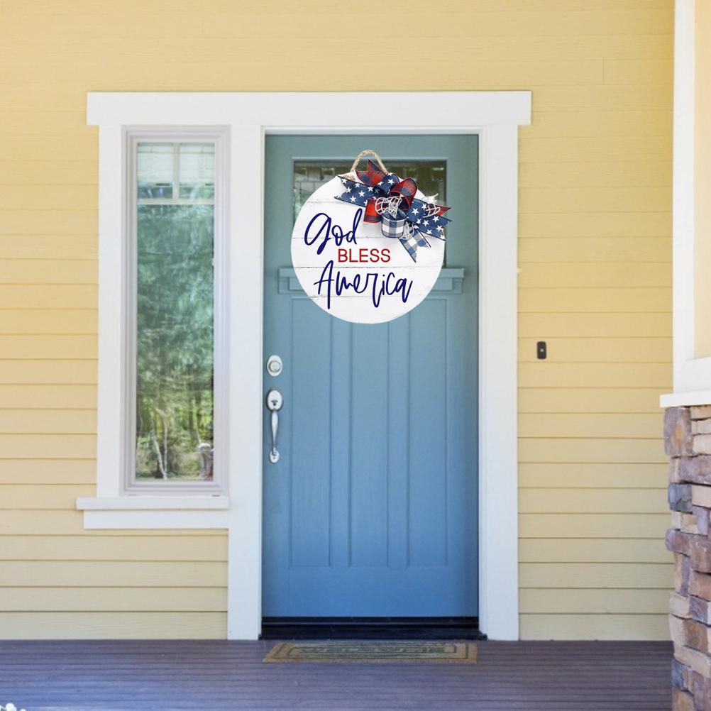 4th of July Wooden Sign Memorial Day Patriotic Sign Independence Day Decoration for Home Wall Front