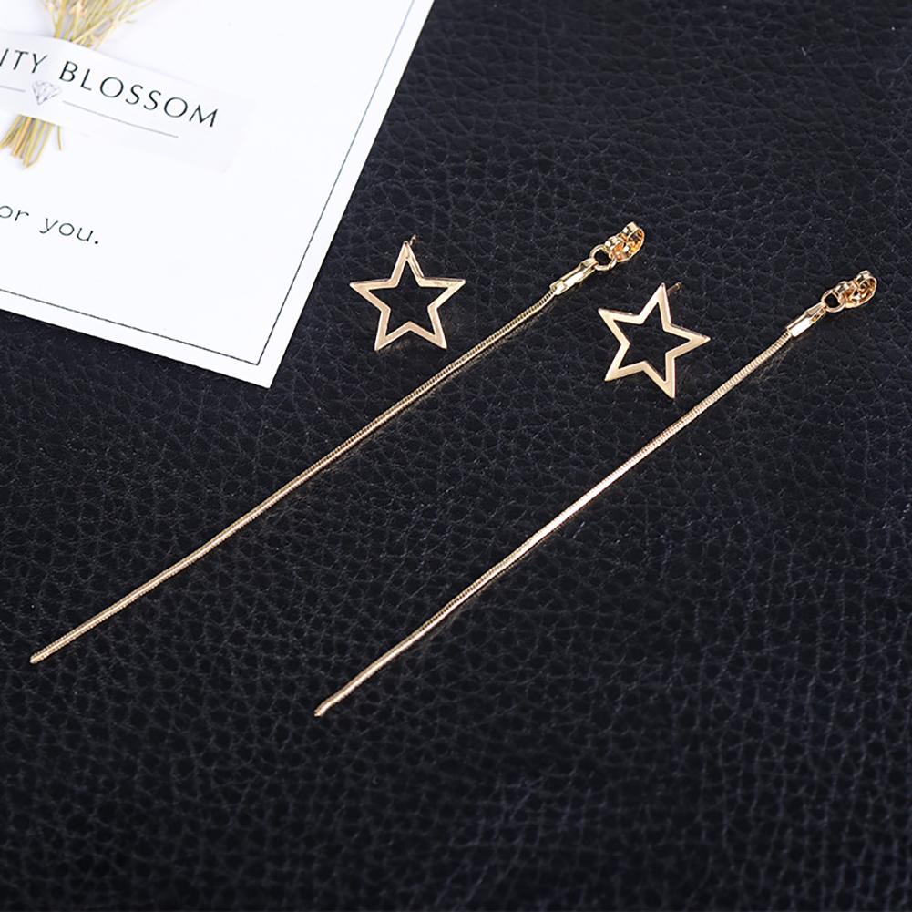 Серьги Bluelans, висячие линейные милые серьги с пятиконечной звездой, длинные кольца для девочек, ювелирные изделия