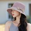 Премиальная сенсорная панама весенне-летняя шляпа женская тонкая солнцезащитная шляпа от солнца бант показать лицо маленькая быстросохнущая шляпа от солнца
