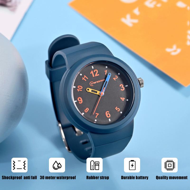 CA03 3-12 Year Old Children's Watch Fashion Simple Sports Comfortable Waterproof High Boys Girls Quality Quartz Watches