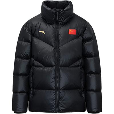 Однотонный спортивный теплый пуховик с воротником-стойкой, женская верхняя одежда, черный цвет 462240106-1