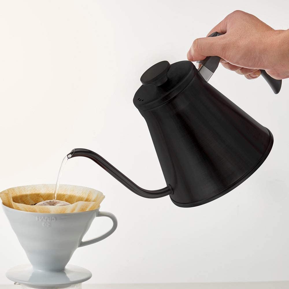 HARIO V60 Drip Kettle Fit Gas Compatible Practical 800ml Matte Black Made in Japan Present Gift Gift Fire/IH VKF-120-MB