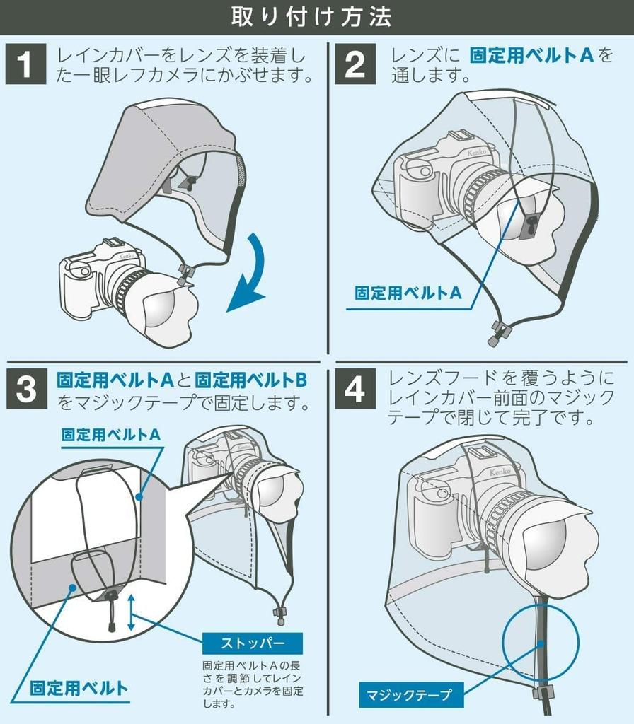 [Amazon.co.jp Exclusive] Kenko Camera Rain Cover HT, Medium, Water-Repellent and Breathable Material for Standard Lenses, Turquoise Blue, KRG-RC01MTQ