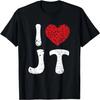 Я люблю JT Сердце Имя JT Винтажная футболка
