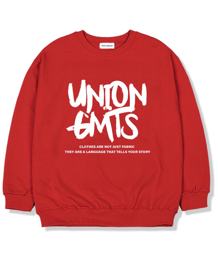 UNION GARMENTS Свитшот оверсайз с подкладкой из флиса и логотипом Красный