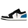 Air Jordan 1 износостойкие дышащие низкие винтажные баскетбольные кроссовки унисекс Черно-бело-синие 553558-081(Команда537-)