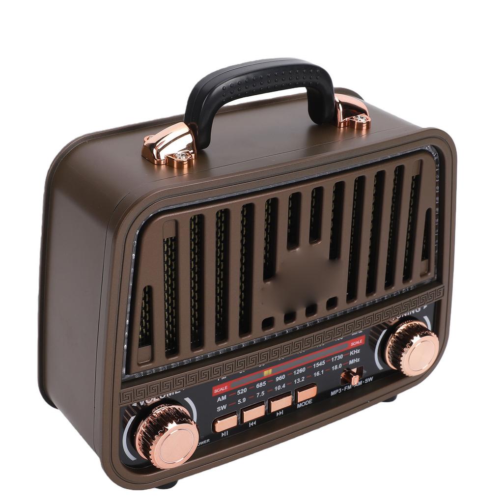 Ретро Bluetooth-колонка AM FM SW Радио Перезаряжаемая Винтажная Беспроводная Колонка с Телескопической Антенной