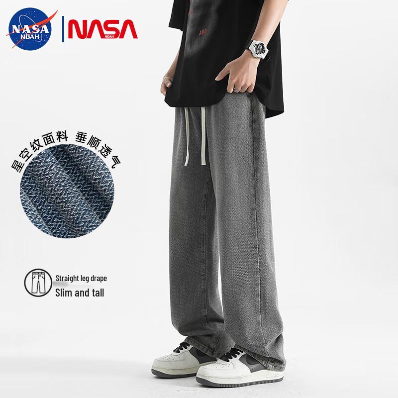 NASA NOAH Men's Washed Straight-Leg Denim Jeans