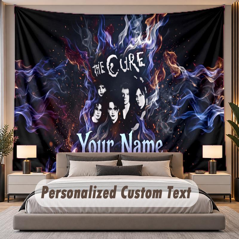 Custom Name Text Tapestry The Cure Personalized Polyester Wall Tapestry For Bedroom And Room