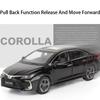 1:32 Scale GR86 Corolla Car Model Toy Doors Opened Music Light Pull Back Miniature Vehicle Models Living Room Decoration