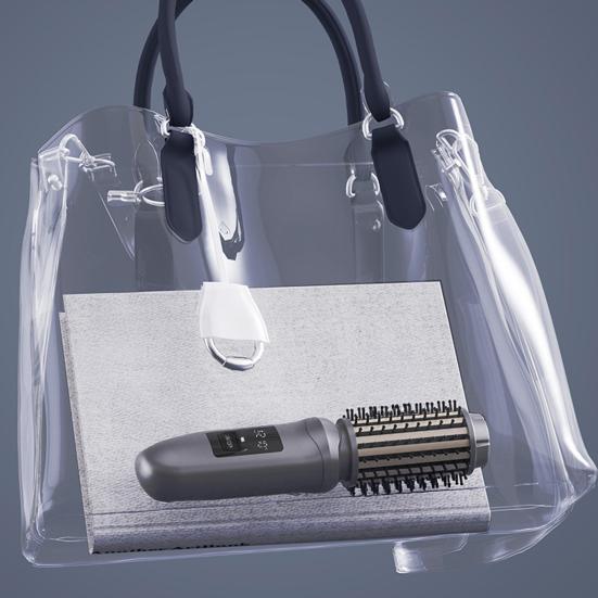 Беспроводная плойка-щетка для завивки волос, перезаряжаемая через USB, дорожная, нагреваемая круглая щетка 3-в-1, быстронагреваемая термощетка, электрическая плойка для укладки волос