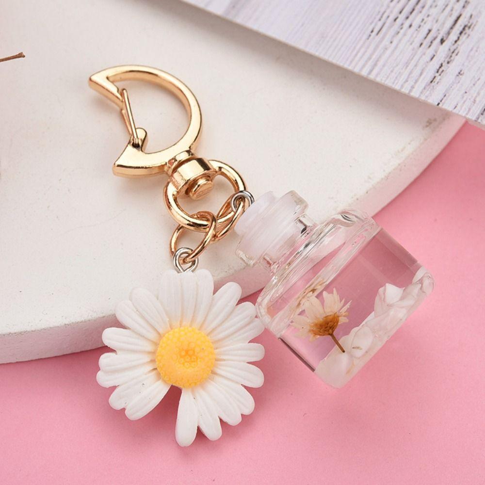 Wish Bottle Moon Buckle Chrysanthemum Keychain Zinc Zinc Alloy  Bag  Accessories   Hanging Pendant