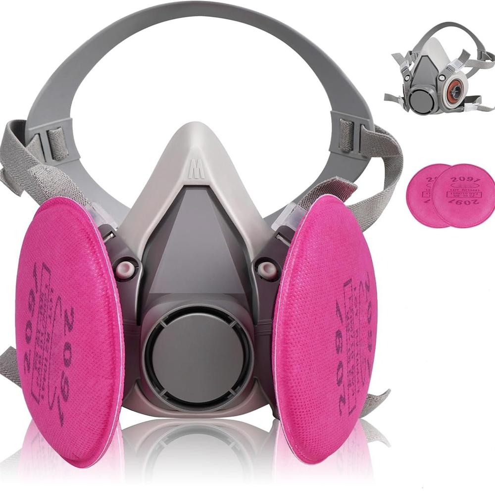 Reusable 6200 Respirator Gas Mask Half Face with 2097 Filter Goggles Sets for Epoxy Dust Paint Organic Vapor Welding Grinding