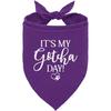 It's My Gotcha Day Dog Bandana, Purple Flannel Dog Bandana, Adoption Day Gifts, Pet Scarf (C55)