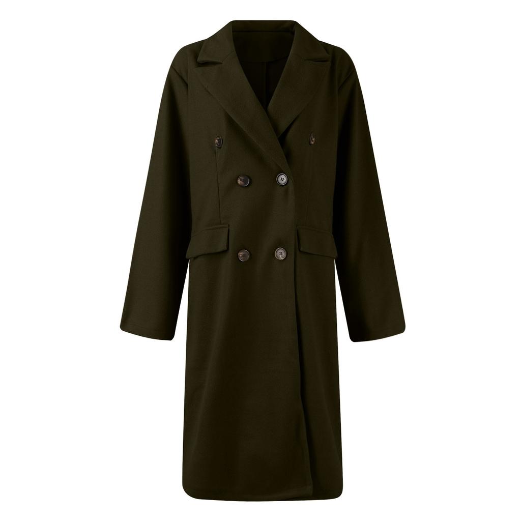 Женское модное универсальное твидовое пальто, однотонный двубортный пиджак с длинными рукавами