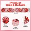 72 x 13 Inch Valentines Day Table Runner – Red and Pink Hearts with Love and XOXO Lettering, Polka Dot Heart Pattern for Dining Room, Kitchen, and