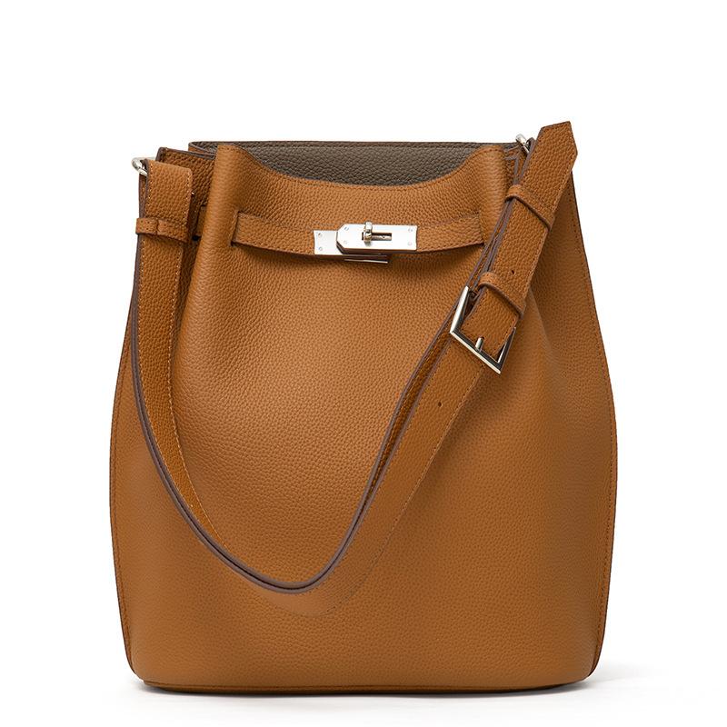 Новая сумка-ведро из коровьей кожи Togo, повседневная, на одно плечо, кожаная сумка-тоут SoKelly в форме подковы, на одно плечо