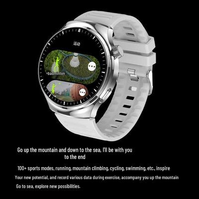 Крутые часы Watch4: Смарт-часы топовой версии с Bluetooth-звонками и многофункциональными спортивными функциями, в серо-черном цвете.