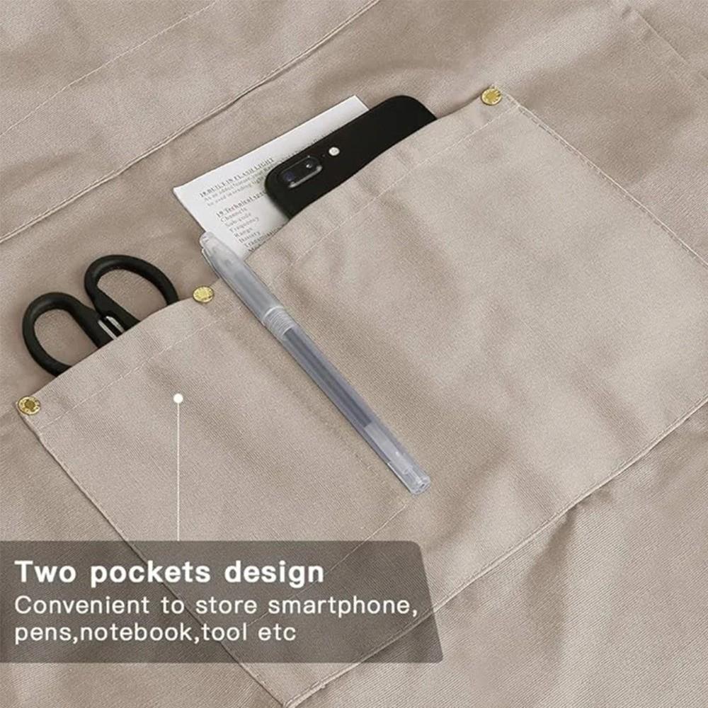 Breathable Sleeveless Apron Canvas Working Clothes Portable Cooking Aprons For Restaurants Cafe