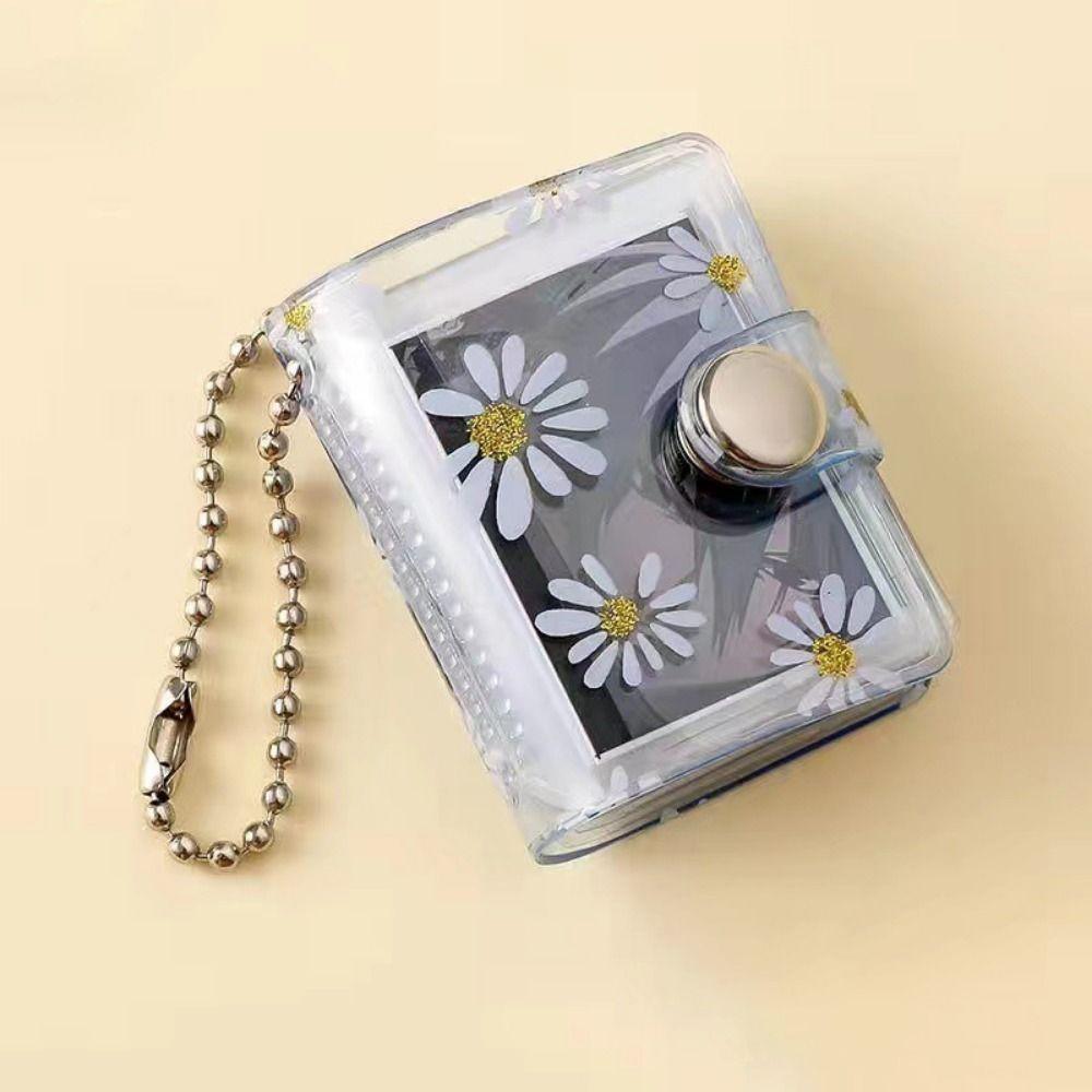 With Buckle Daisy Photo Album Thickened Pocket Keychain Album Mini Card Holder  Birthday Gift