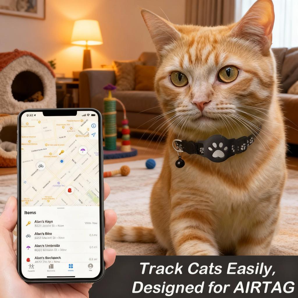 Ошейник-локатор для кошки Легкий Регулируемый GPS-трекинг в реальном времени На улице Светоотражающие полосы для безопасности в ночное время Повышение безопасности питомца