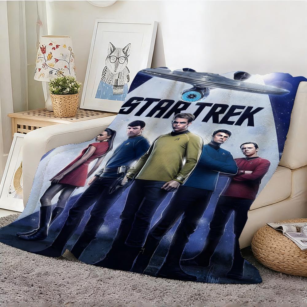 Star Trek Throw Lightweight 240g Flannel Blanket Soft Skin-friendly for Summer Cooling