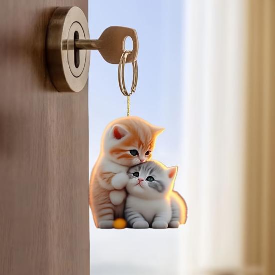 Автомобильный кулон 2D акриловый красочный альпака кошка подвеска украшение для автомобиля легкое подвесное украшение для транспортного средства