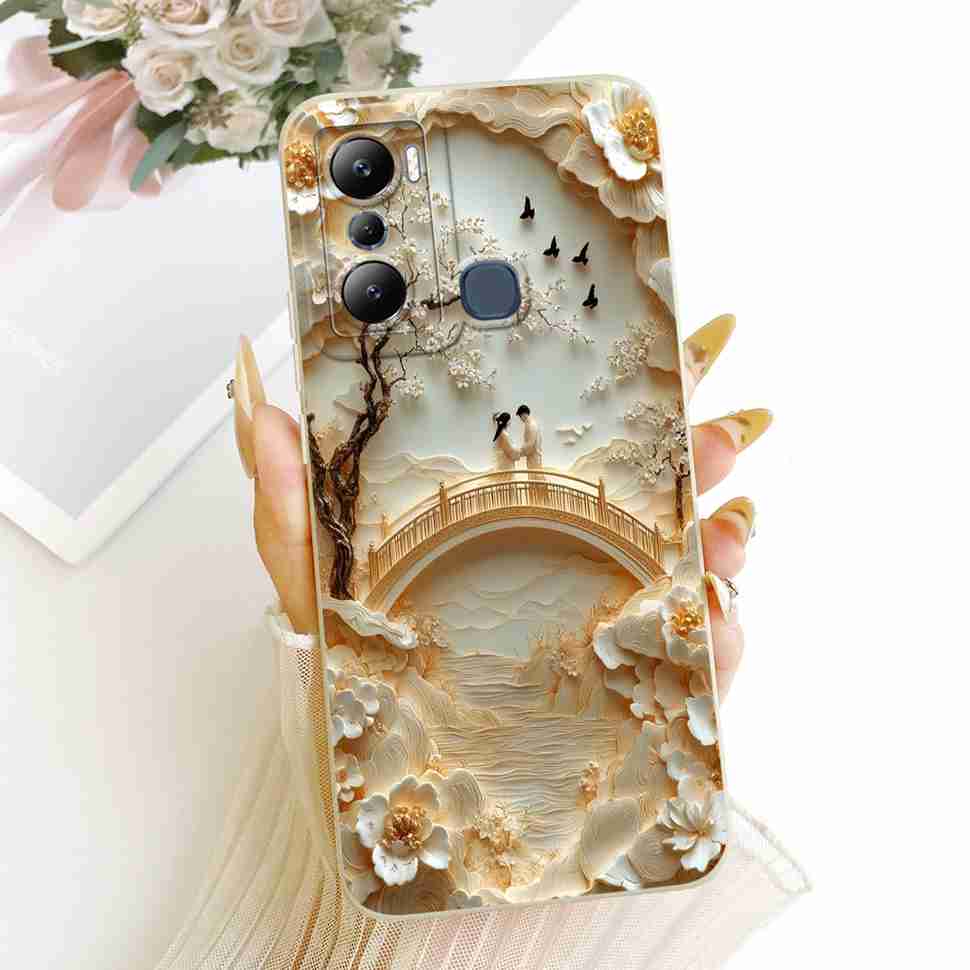 For Infinix Hot 20i X665C X665E Cases Flower Butterfly Silicone Soft Cover For Infinix Hot 20i Hot20i Phone Back Cover Casing