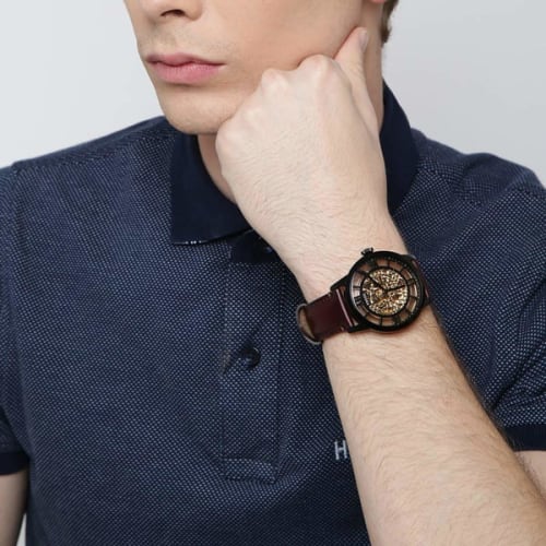 Fossil Townsman Automatic Men's Watch with Brown Skeleton Dial, ME3098