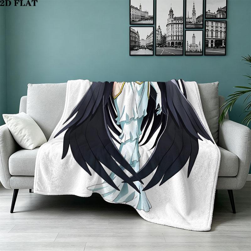 1PC Overlord Patterned Flannel Blanket Suitable For All Seasons For Home Decor Warmth And Comfort Gifts Holiday Present