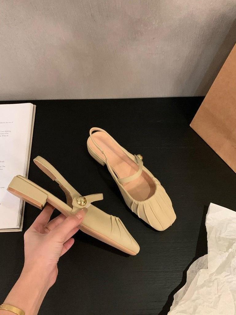 Французские темпераментные босоножки с завязками на голове на низком каблуке, туфли-сандалии, новинка лета 2024 года, серебряные туфли Мэри Джейн на плоской подошве