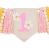 Cotton Colorful Tassel Banner 62 Inch Party Flag Daisy-flower Birthday High Chair Banner  Home