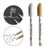 New 1Pcs DIY Metal Waterproof Permanent Paint Marker Pens Manga Drawing Markers School Office Gold and Silver Pens Art Supplies