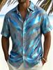Fashionable Tie Dye Printed Short Sleeved Shirt For men's Casual Loose top, Versatile For Daily Street And Beach Vacations