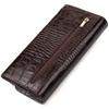 Fashionable Wallet for Women Made of Genuine Textured Leather with Crocodile Embossing CANPELLINI 21726 Brown