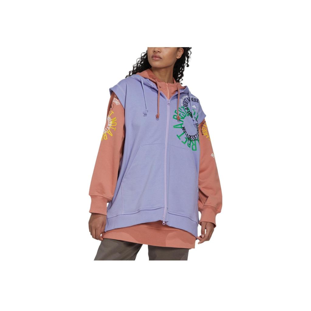 Adidas Толстовка на молнии с логотипом и принтом унисекс, фиолетовая IB5904