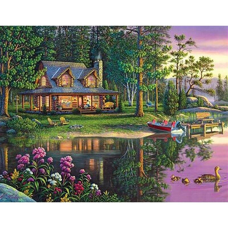 Новый 5D DIY алмазная живопись пейзаж Алмазная вышивка деревня вышивка крестом полная круглая дрель домашний декор ручной художественный подарок