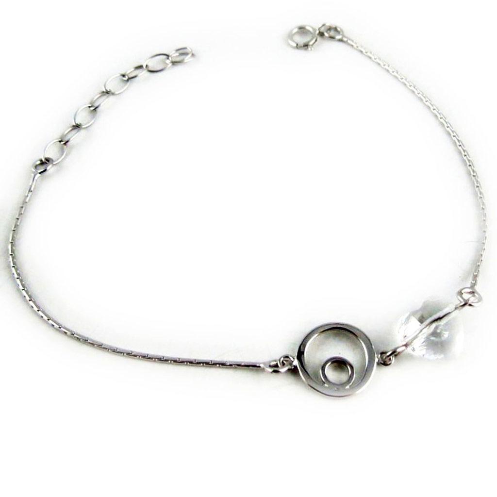 Les Trésors De Lily [K9574] - White 'Love' Silver Bracelet