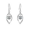 "YINCHIE" Earrings Ladies Popularity Birthstone Earrings Hook Sway Drop Silver 999 Compatible with Metal Allergies Simple Long Woman Present
