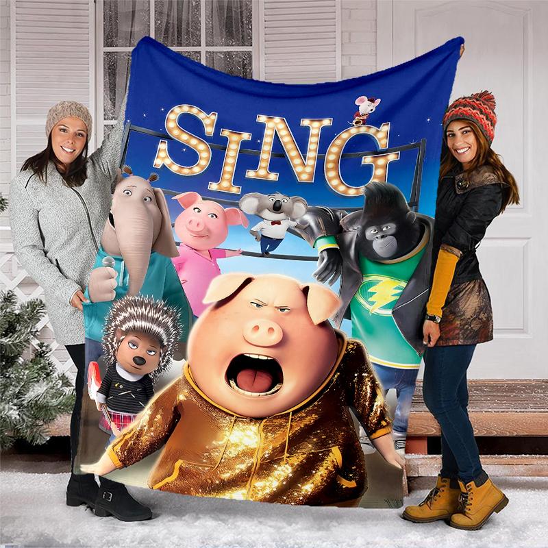 Sing printed throw blanket—soft,warm;versatile blanket for all seasons—perfect as &air-conditioning throw,nap blanket