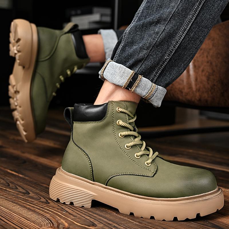 Fashion Men Designer Anti-Slip Basic Boots High Top Casual Sneakers Outdoor Thick Sole Mens Walking Boots Style All-match Men's Boots