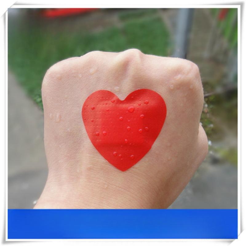 10 шт., пластырь для кожи с красным сердцем для шеи, засос, покрытие для укуса, пластырь для ран для девочек, дышащие медицинские полоски, бинты