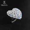Big Heart Shape Colorful Opal Ring Natural Gemstone 925 Sterling Silver Fine Jewelry for Women Luxury Jewelry Gift for Mom Wife