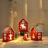 Red/wood Glowing Log Cabin Angle Elk Santa Claus Christmas Tree Decorations  Kids Gifts