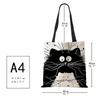 Персонализированная сумка-тоут для покупок с милым принтом кошки, женская сумка, льняные сумки-тоут с принтом логотипа, повседневные дорожные пляжные сумки KTY