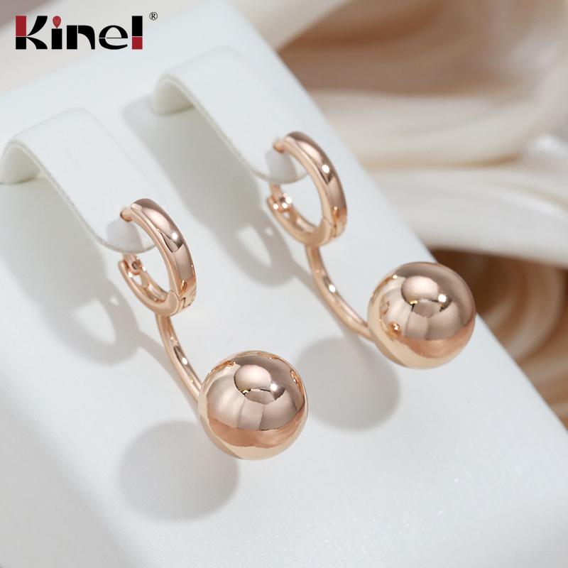 Серьги-подвески Kinel в форме шара для женщин, ювелирные изделия цвета розового золота, подарок