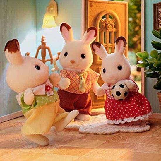 Куклы Sylvanian Families Семья Шоколадных Кроликов FS-46 ST Сертифицировано для 3 лет и старше Игрушка Кукольный Домик EPOCH