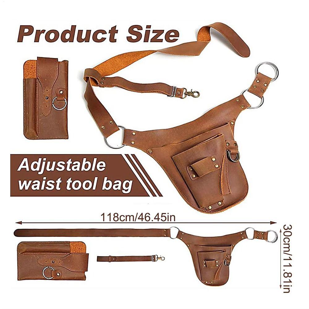 Rivet Decor Tool Pouch Punk Style Hip Bag Florist Tool Utility Belt Outdoor Activities